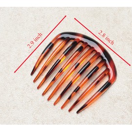 Ruwado 2 Pcs 9 Teeth Hair Side Comb 7.5 x 7.3 cm Vintage Twist Large French Clips Combs for Women Bridal Wedding Long Thick Thin Curly Hair Decoration (Dark Coffee)