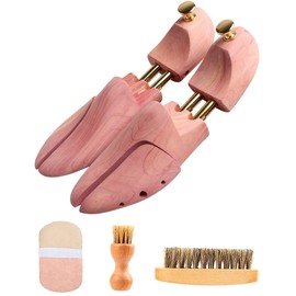 ikomzo Shoe Keeper Red Cedar Shoe Tree, Fits US Men’s 5.5 - 10 (23.5 - 29 cm), Includes Shoe Polishing Cloth, Stretches Wrinkles, Prevents Deformation of Shape, Scented, Dehumidifying, For Men’s and Women’s Shoes
