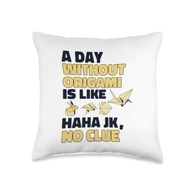 Best Easy Origami Crane Paper Gifts For Beginners A Day Without Like Paper Crane Folding Origami Throw Pillow, 16x16, Multicolor
