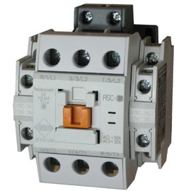 Benshaw RSC-40-6AC240 3 Pole, 40 AMP contactor with a 240 Volt AC Coil and 2 N.O. and 2 N.C. Side Mounted Auxiliary