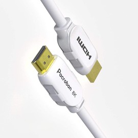 Pacroban 8K HDMI Cable (20ft) White,8K 60, 4K 120, and up to 10K Resolution, eARC,QFT, QMS, VRR,48Gbps Bandwidth, Dynamic HDR, HDCP 2.2 & 2.3, DTS:X, Dolby Atmos, Dynamic HDR, CL3 in-Wall Safe