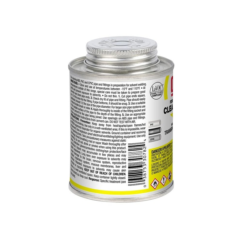 Oatey 30782 Clear Cleaner, 8-Ounce