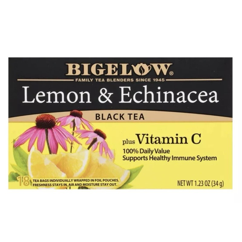 Bigelow Lemon & Echinacea Plus Vitamin C, Black Tea Bags,
