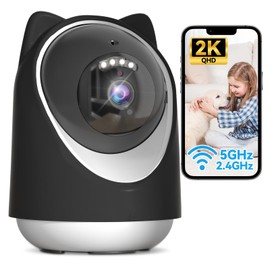 Security Camera Indoor,Wi-Fi &Two-Way Audio,Indoor Camera for Home,Baby/Dog/Cat/Pet Camera with Phone App,Night Vision,Motion Tracking, Compatible with Alexa (Black)