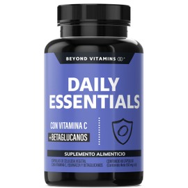 Beyond Vitamins | Daily Essentials con Vitamina C y Betaglucanos | Raíz de Jengibre, Ajo, Orégano, Zinc y Vitamina D3 | Fórmula Precisa | Cápsulas veg