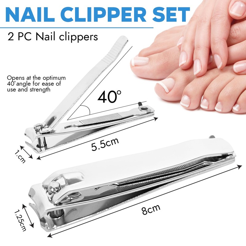 KATX 2 Pcs Nail Clippers Set, Heavy Duty Stainless Steel
