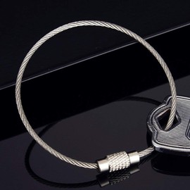 AOOTOOSPORT 20pcs Stainless Steel Wire Keychains Aircraft Cable Cable Key Ring for Hanging ID Tags or Luggage Tags,6.3 inch 2mm