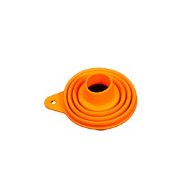 Star Elm Collapsible Silicone Funnel for Kitchen, 2 Sizes Extra Wide Mouth Non-Spill Design, Leak-Proof Oil Bottle Filler with Hanging Hole for Cooking, Gasoline, Soy Sauce, Spices (Orange, Large)