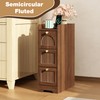WINWY 7.87" Narrow Nightstand Set of 2, Fluted Slim Bedside