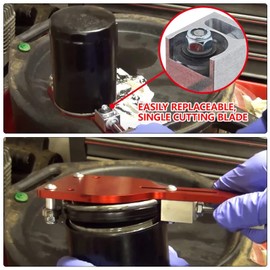 Gugxiom 77750 Oil Filter Cutter, Zinc Alloy Oil Filter Cutting Tool, One Piece Design, for Filter Cutting Range from 2-3/8" to 5" (Red)