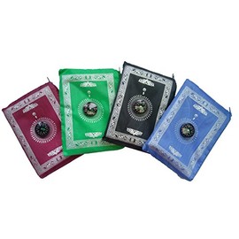 Actopus 4pcs Pocket Waterproof Muslim Prayer Mat Light Prayer Rug with Compass