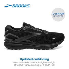Brooks Women's Ghost 15 Neutral Running Shoe - Black/Black/Ebony - 8.5 Medium