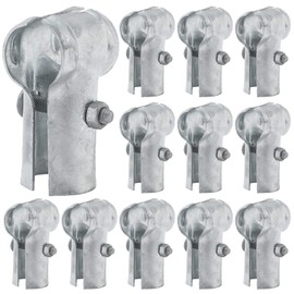VIVIDA End Rail Clamps 1-5/8 Inch, Chain Link Fence Fittings, Panel T Connector for 1-5/8" OD Pipe, Galvanized Steel, 12 PCS