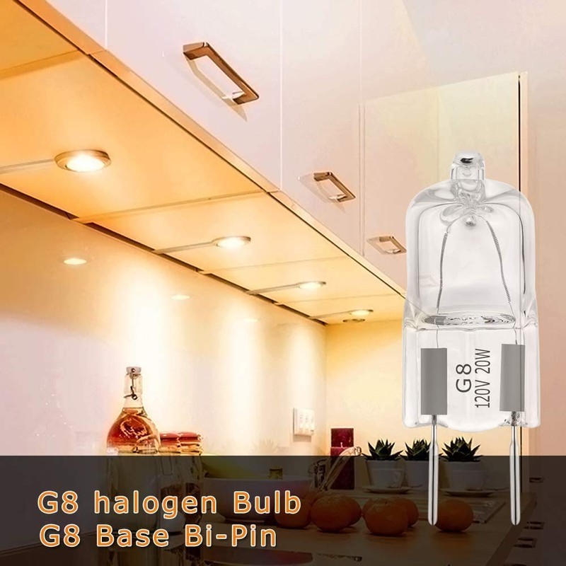 YBEK G8 Halogen Light Bulbs 20W 120V Under Cabinet Lighting