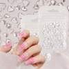 200PCS Clear Heart Nail Art Decals Charms for Nails, Clear