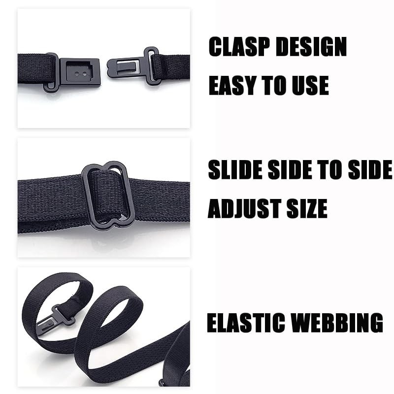 SYBL 10PCS Black Bow Tie Extender Straps Adjustable Elastic Pre-Tied