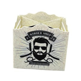 Milageto Barber Shear Holder Box, Salon Organizer,Combs Clips Stand Holder,Scissor Holder Hair Stylist Shears Stand for Combs Brushes, beige