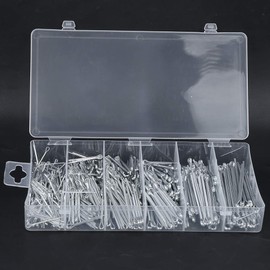 Galvanized Iron Split Cotter Pins Kit with Plastic Case - 555pcs in Various Sizes (1.58x25.4mm to 3.96x63.5mm) for Industrial Fastening