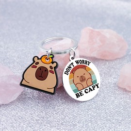 Uerifr Cute Capybara Keychain Gifts For Women Men Friends Capybara Gifts For Girls Capybara Accessories Stuff For Her Capybara Lovers Valentines Easter Birthday Gift For Teen Boys