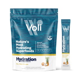 Voli Electrolytes Powder Packets | No Added Sugar Electrolyte Drink Mix for Hydration | Keto & Fasting Friendly, Natural Superfoods & Minerals | Pina Colada, 15-Count