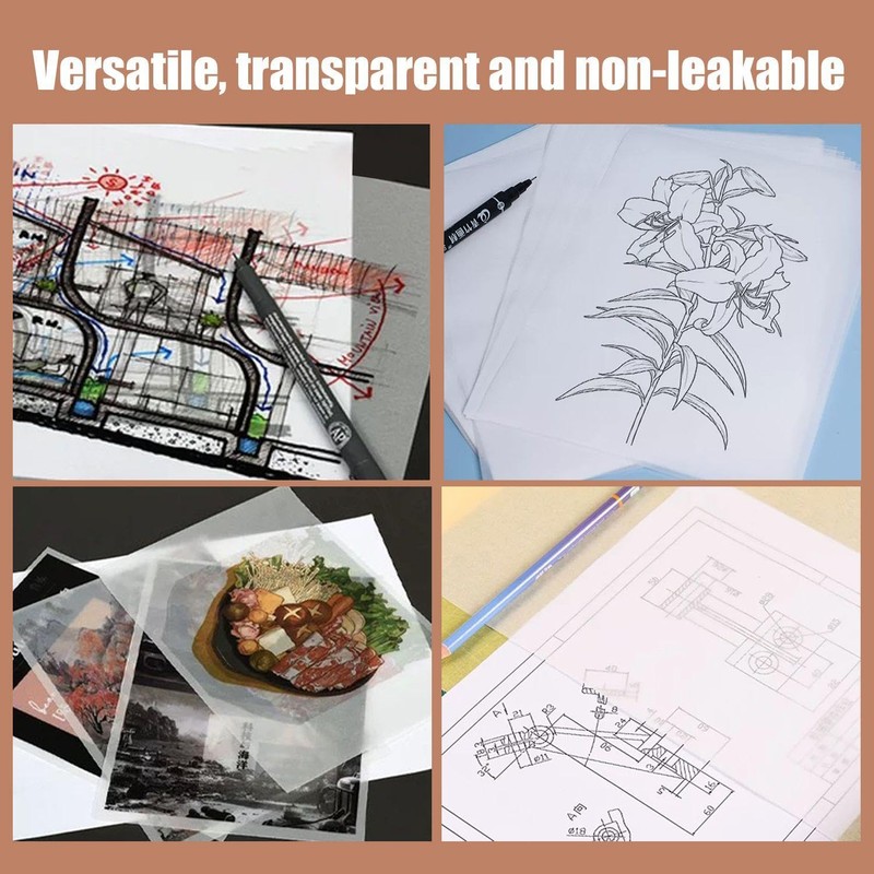 100 Sheets A4 Photocopy Paper, Tracing Paper, Printing Tracing Paper,