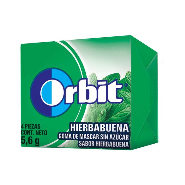 Wrigley's Wrigley´s Orbit Hierbabuena 4's C/40 5.6gr, color , 224 gram, pack of/paquete de 1