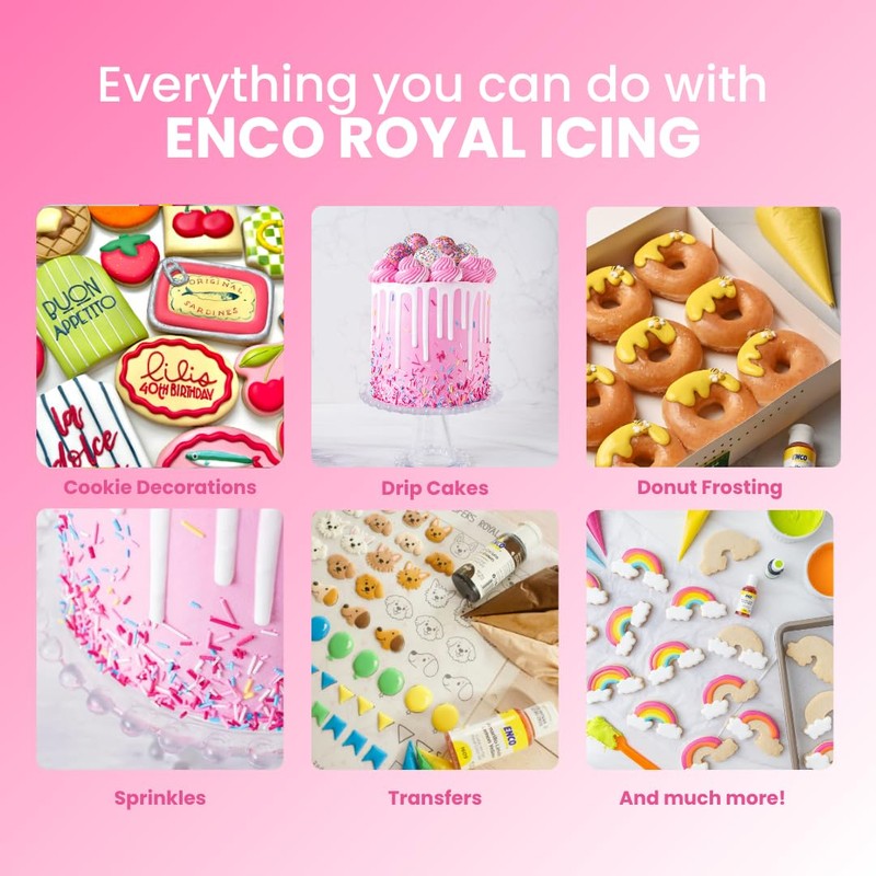 ENCO White Royal Icing Mix Vanilla flavor, Icing for Decorating