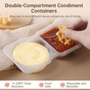 ABEJFIC 20 Sets Double Compartment Condiment Containers with Lid, Reusable
