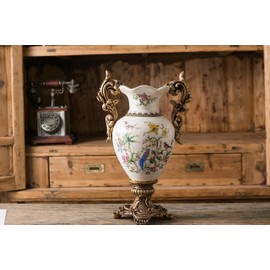 Magcolor Tall Floor White Ceramic Vase for Pampas Grass Flowers -16.1" Tall, Unique Design ice Cracked Ceramic vase for Home Decor, Sophisticated Vessel for Decorative Branches & Dried Flowers.
