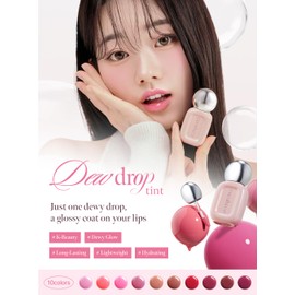 CORALHAZE dew drop tint #204 Rare 4.5g, Hydrating, Glossy, Lightweight Lip Stain with High-shine, Long-lasting Color with Moisturizing Lip Drop, dewy finished, Korean Beauty Makeup