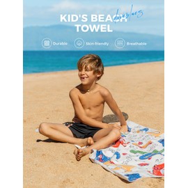 Diveblues Kids Microfiber Beach Towel - Quick Dry, Sand Free - Compact, Lightweight, Absorbent, Small (152x76cm, 60''x30'')