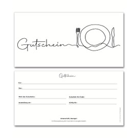 Frank Paperman® 60 x vouchers for customers, catering, voucher restaurant as gift cards, voucher form, DIN long