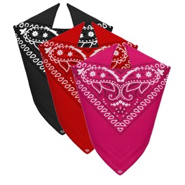 Van Der Rich ® 100% Cotton Bandanas with Paisley Pattern for Men Women (NRFuchsia, TU)