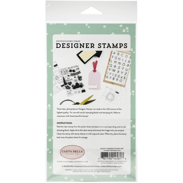 Carta Bella CBSUM115041 MKT Stamp HPY Happy Summer Market One