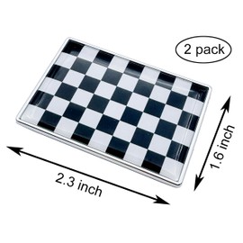 2 Pcs 3D Checkered Black and White Racing Flag Metal Car Stickers Chrome Decals,2.3 x 1.6 Inch Metal Truck Stickers,Patriotic Car Motorcycle Emblem.