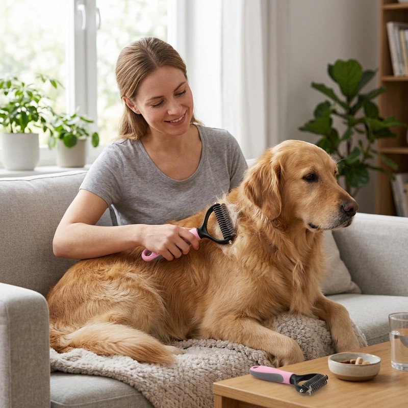 2-Piece Pet Grooming Set Undercoat Brush Dog Undercoat Brush for
