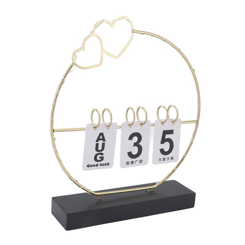 Perpetual Flip Calendar with LED Light Durable Construction Metal Art