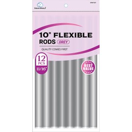 Dream World 10" Flexible Rods Grey 12 Pcs 11/16" Pack