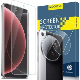 MOOISVS 2+2 Pack for Xiaomi 17 Ultra Tempered Glass Screen Protector+Camera Lens Protector,Tempered Glass Film,9H Hardness,Anti-Scratch, Anti-Fingerprint Screen Protector