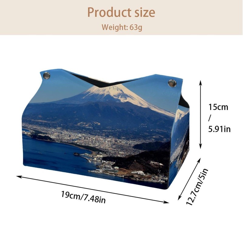 2 Pack Tissue Box Cover Holder, Mushroom World Rectangle Leather