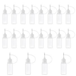 ADOFUN Unicorn Bottle, 0.3 fl oz (20 x 10 ml) with Needle, Dropper Bottle, Glue Bottle, DIY Cooling Tool, Replacement Container, Needle Bottle, Dropper Bottle, Liquid Storage, Liquid Dropper Bottle,