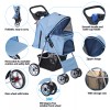 SEGAWE Pet Stroller Cat Dog Stroller 4 Wheel Travel Folding