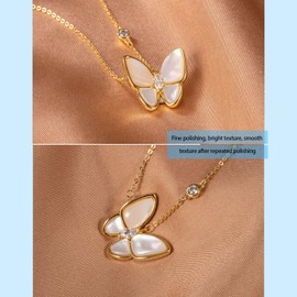 GUYATAN Gold Necklace for Women 14K Gold Plated Bow Necklace Butterfly Choker Fashion Jewelry Gifts for Women (Butterfly-CZ)