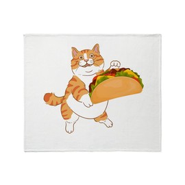 CafePress Funny Foodie Food Lover Taco Cat Super Soft Fleece Plush Throw Blanket, 60"x50"