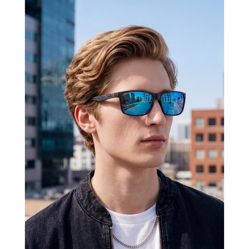 DUCO Sunglasses Men Driving Polarized Sunglasses for Fishing High-Grade Carbon