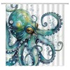 YSATNSFT Octopus Shower Curtain Funny Nautical Kraken Ocean Animals Octopus