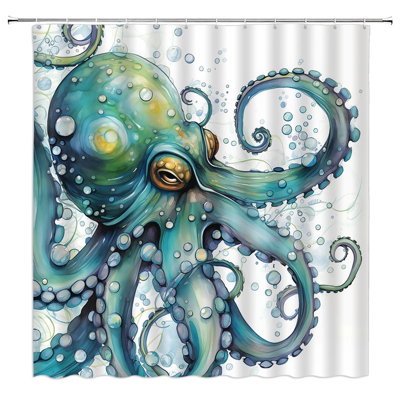 YSATNSFT Octopus Shower Curtain Funny Nautical Kraken Ocean Animals Octopus