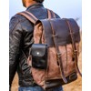 Trip Machine Company Genuine Leather Motorcycle Utility Pouch Bag With