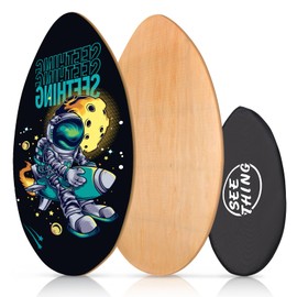 seething 35 Inch Skimboard with High Gloss Coat Wood Skim Board for Beginners,Kids, Teenagers, Adults and All Skimming(Spaceman)