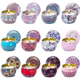 Velas Aromaticas, 12 Piezas Velas Aromticas con Pura Cera de Soya, Velas Perfumadas para Navidad, Cumpleaos, Da de San Valentn, Aniversario, Boda,... 